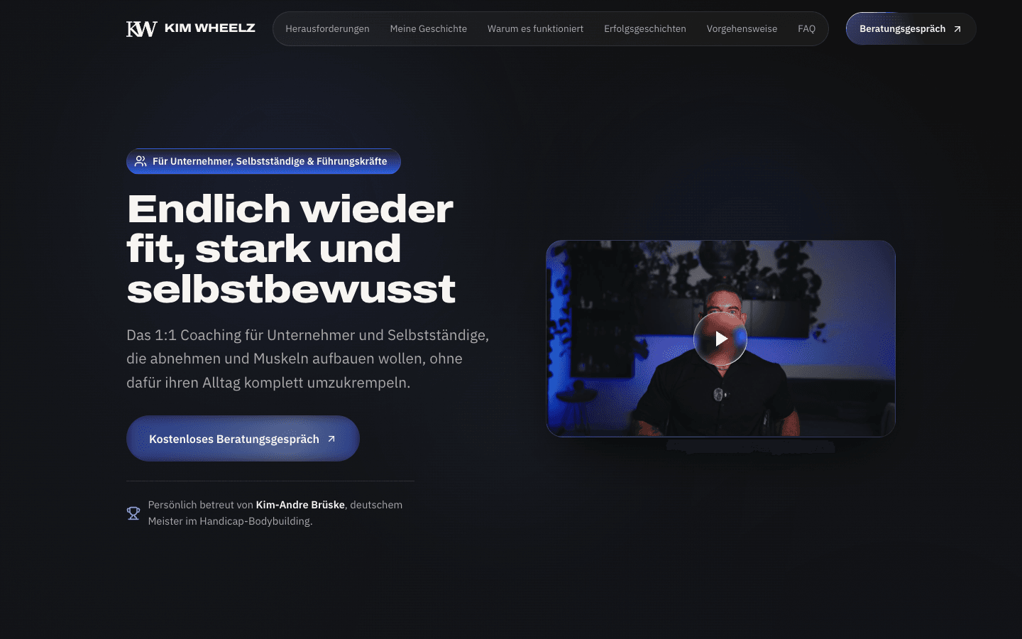 Startseite der Website von Kim Wheelz